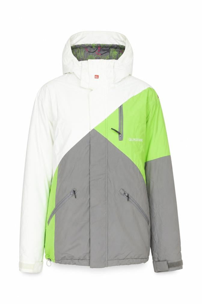 Quiksilver Women's White Green Grey Waterproof Ski Jacket Size S