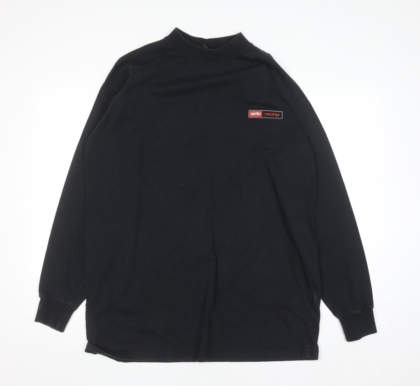 Aprilia Racing Men's Black Cotton Long Sleeve High Neck Top L