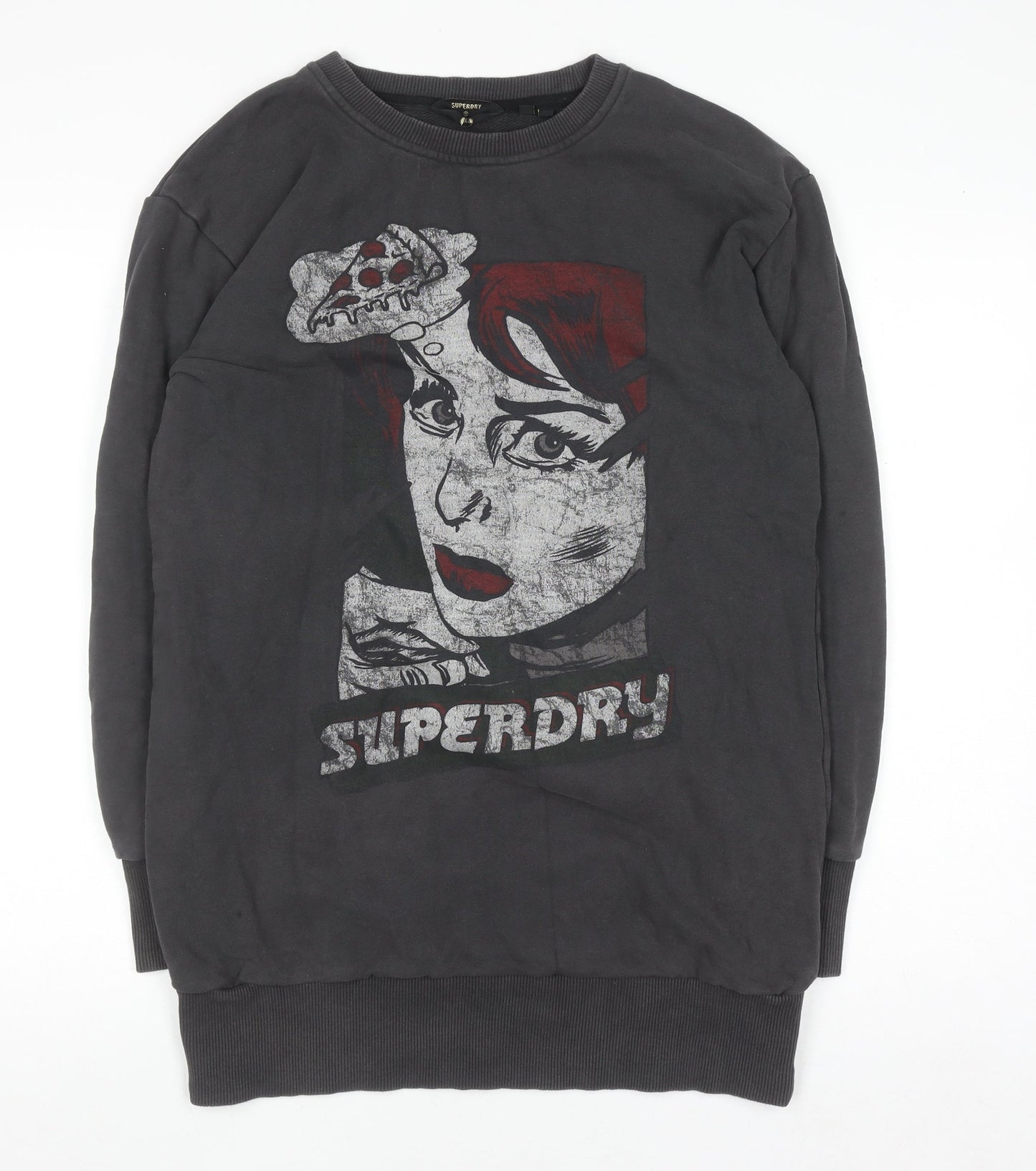Superdry Womens Black Graphic Pullover Sweatshirt UK 10