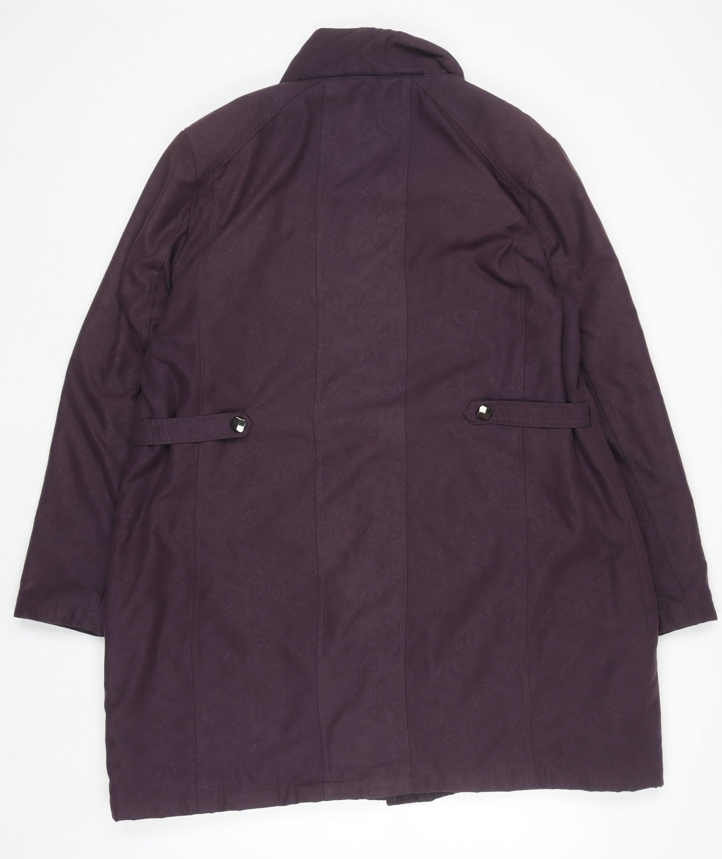 Klass Womens Purple Long Overcoat XL Polyester Lined Jacket