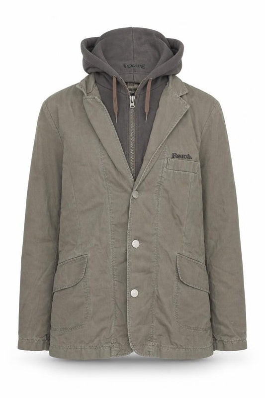 Bench Women Khaki Hooded Blazer Jacket Medium Cotton Casual