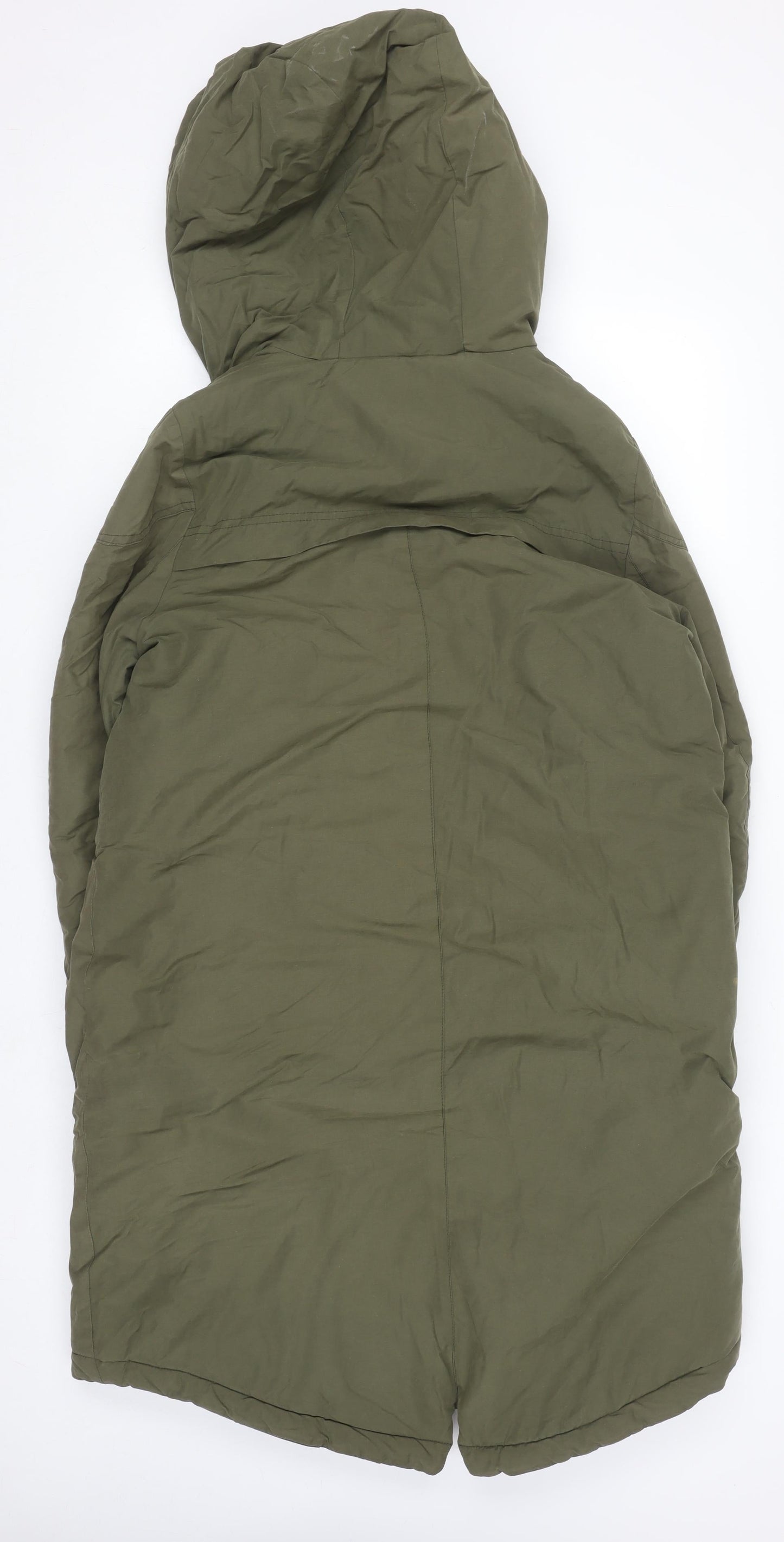 Very Women's Green Hooded Long Puffer Coat Size 12