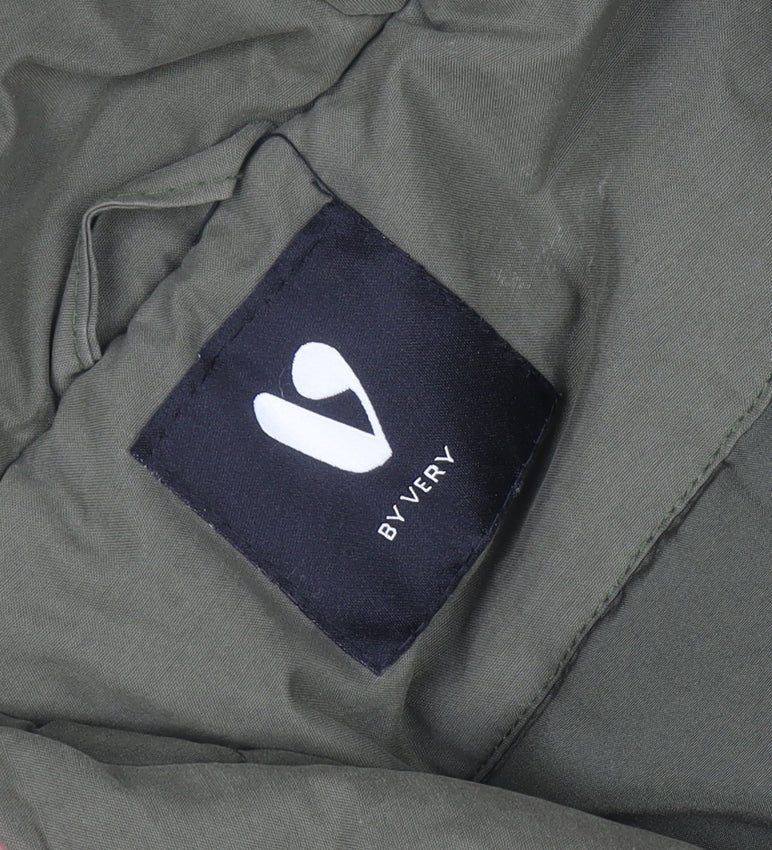 Very Women's Green Hooded Long Puffer Coat Size 12