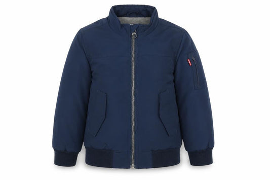 Levi's Boys Blue Bomber Jacket Size 4 Years Lined Polyester Zip-Up