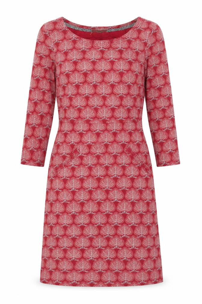 White Stuff Women's Red Geometric Cotton Shift Dress Size 8