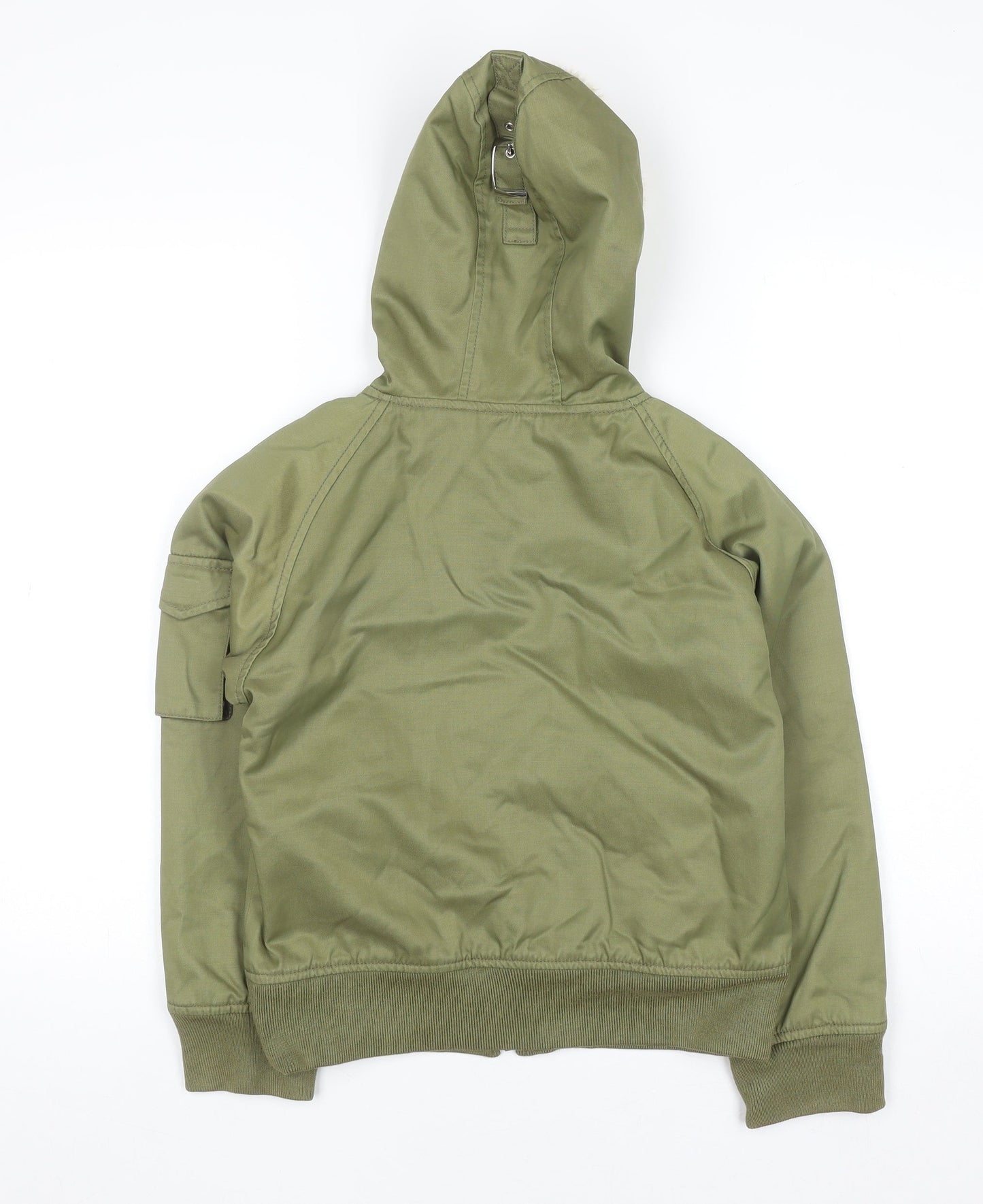 Ted Baker Girls Green Hooded Fur Trim Bomber Jacket Age 10 Winter Coat