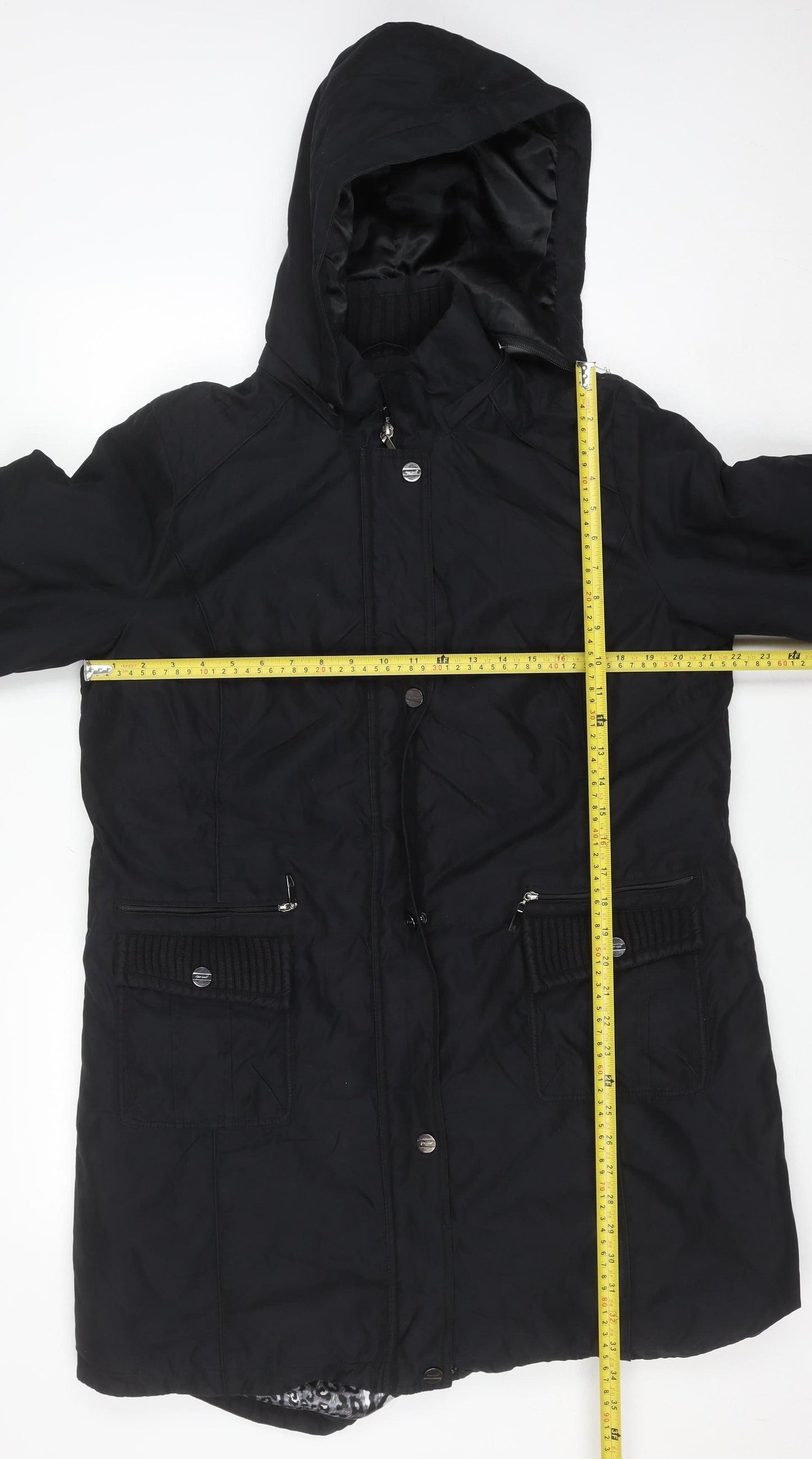 Marks and Spencer Per Una Women’s Black L Hooded Parka Coat Water Resistant