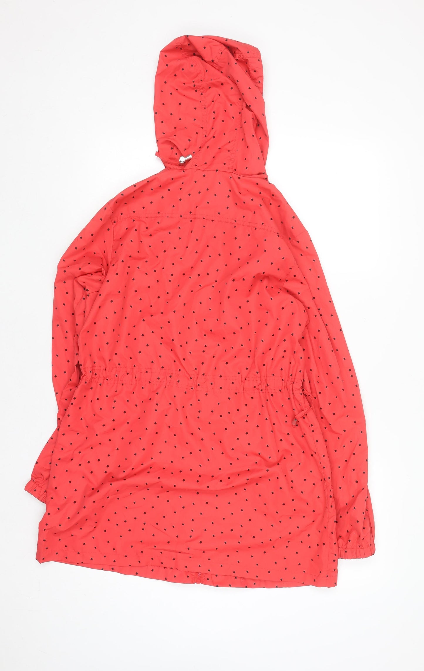 Papaya Weekend Womens Red Polka Dot Hooded Anorak Jacket Size 10