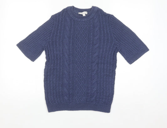 Marks & Spencer Per Una Women’s Blue Knit Short Sleeve Top Size 8