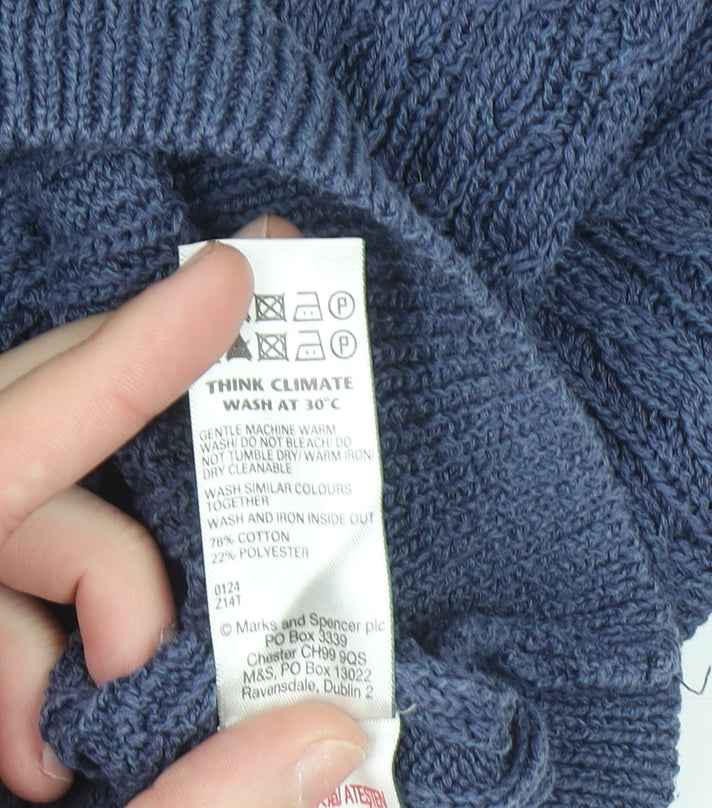 Marks & Spencer Per Una Women’s Blue Knit Short Sleeve Top Size 8