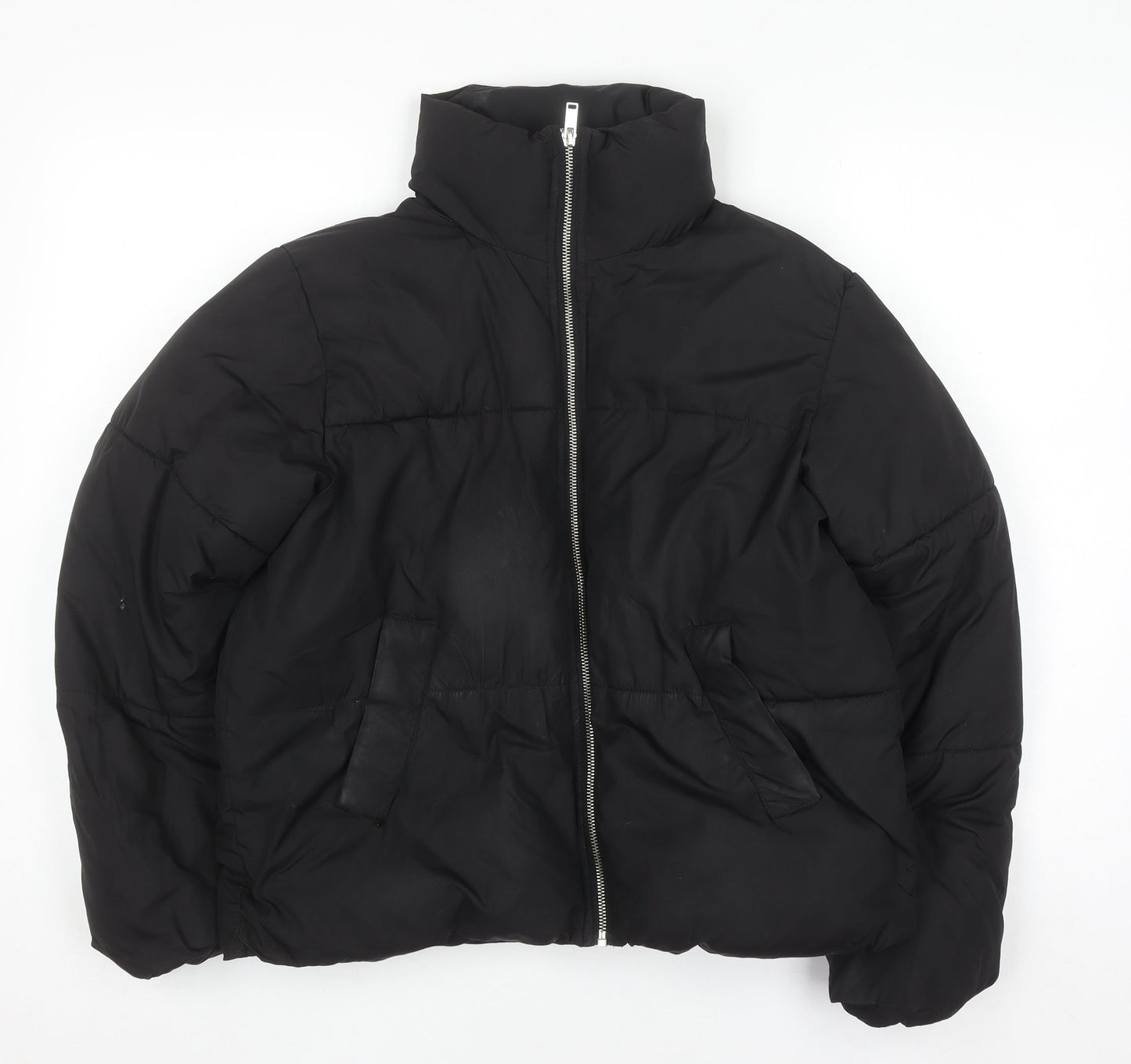 New Look Women's Black Puffer Jacket Size S Quilted Winter Coat