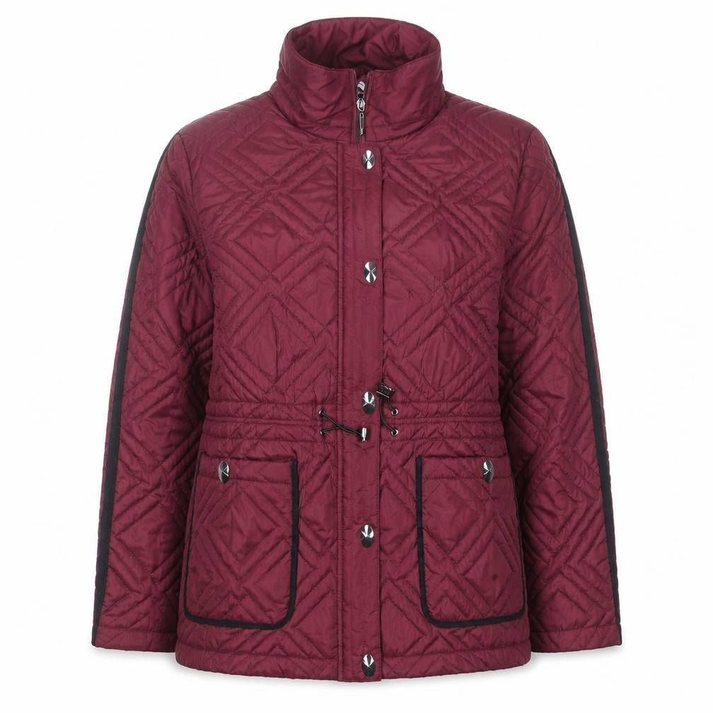 Anna Rose Womens Red Quilted Mid-Length Jacket Size L