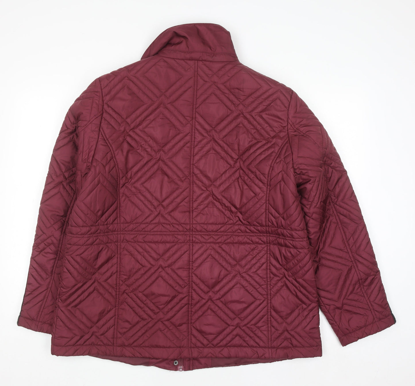 Anna Rose Womens Red Quilted Mid-Length Jacket Size L