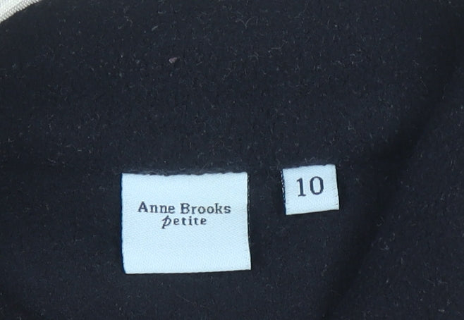 Anne Brooks Petite Black Fleece Zip Waistcoat Women's Size 10