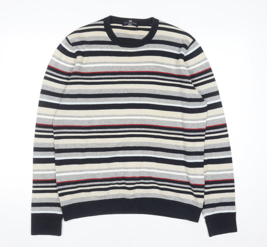Marks and Spencer Men’s Multicoloured Striped Cotton Jumper Small