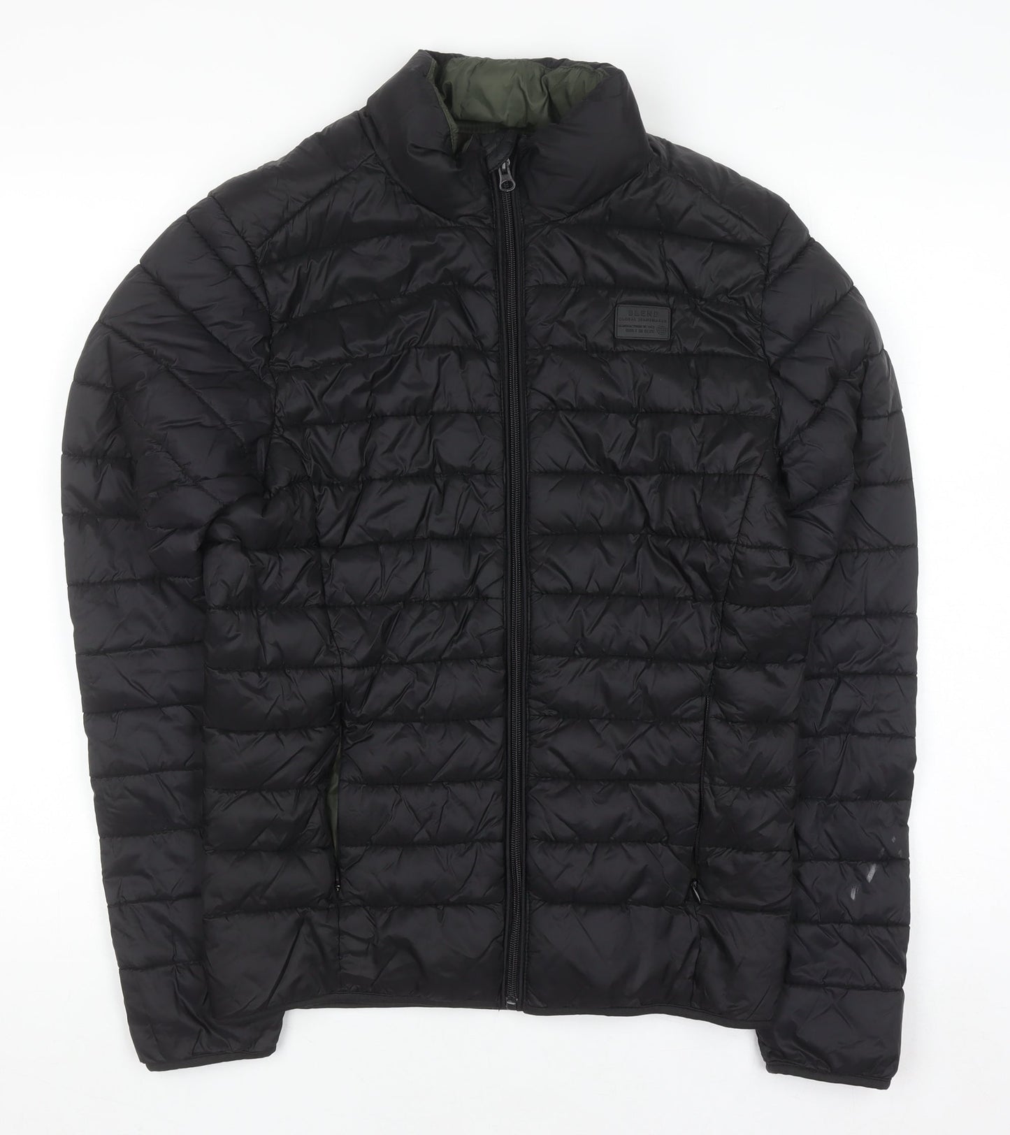 Blend Men's Black Puffer Jacket Size S Quilted Lightweight Water Resistant Coat