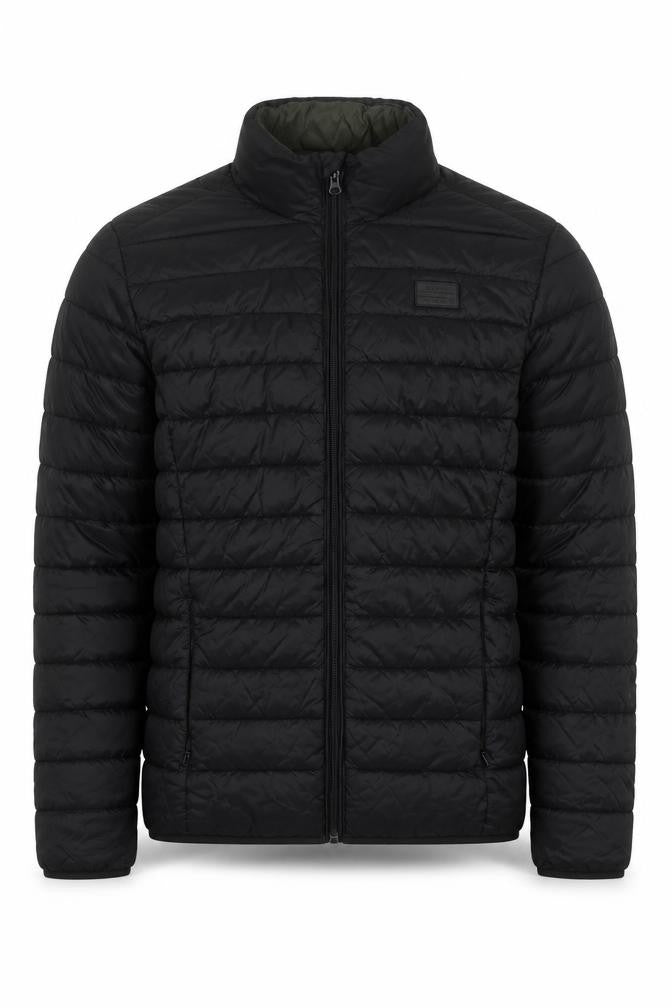 Blend Men's Black Puffer Jacket Size S Quilted Lightweight Water Resistant Coat