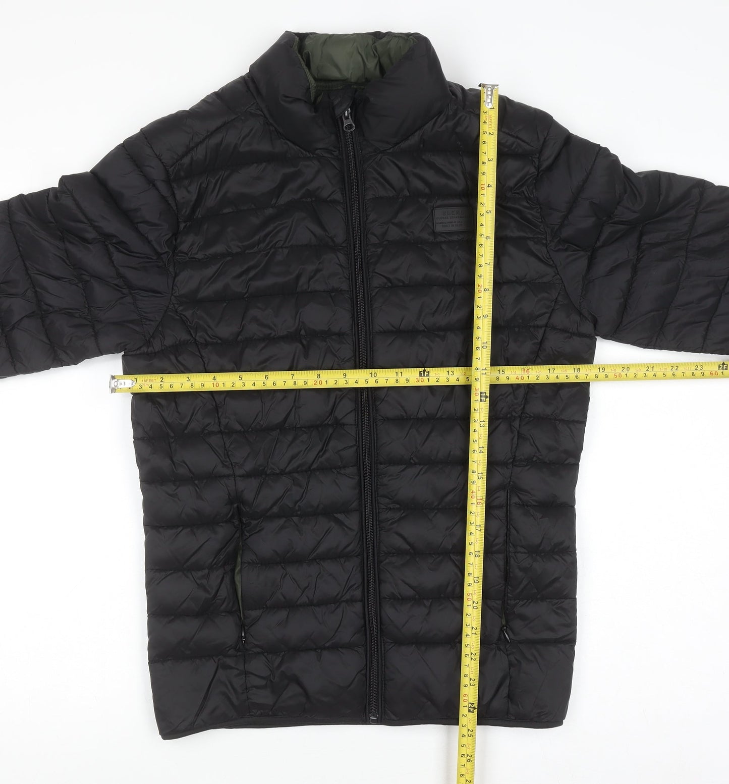 Blend Men's Black Puffer Jacket Size S Quilted Lightweight Water Resistant Coat