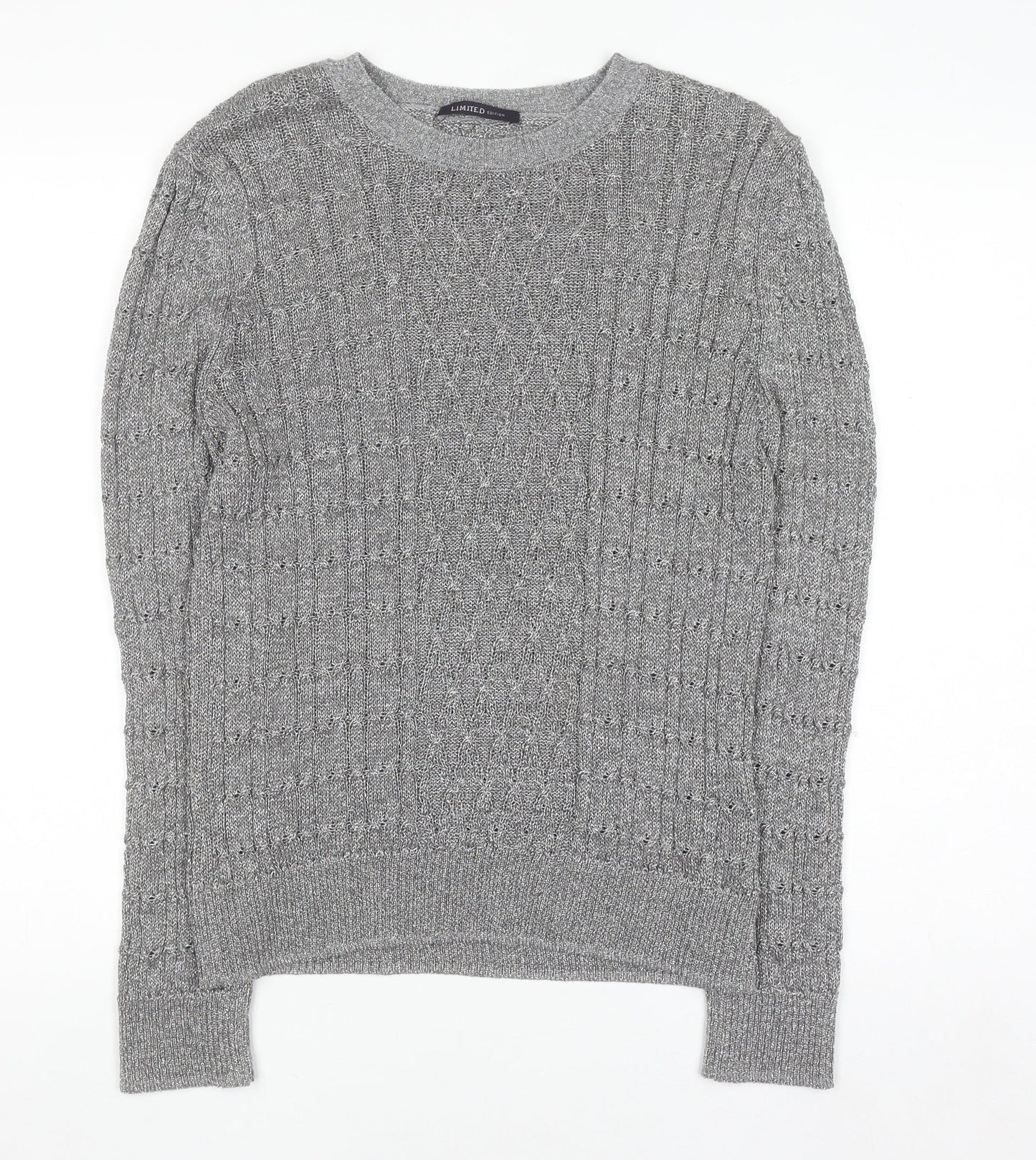 Marks and Spencer Women’s Silver Cable-Knit Pullover Jumper Size 18