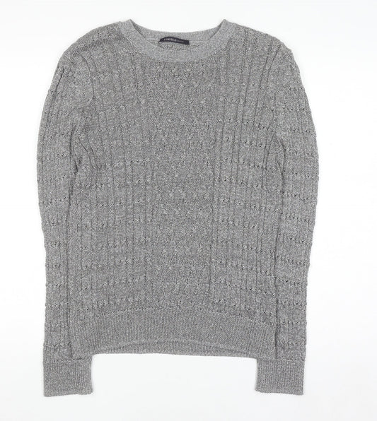 Marks and Spencer Women’s Silver Cable-Knit Pullover Jumper Size 18