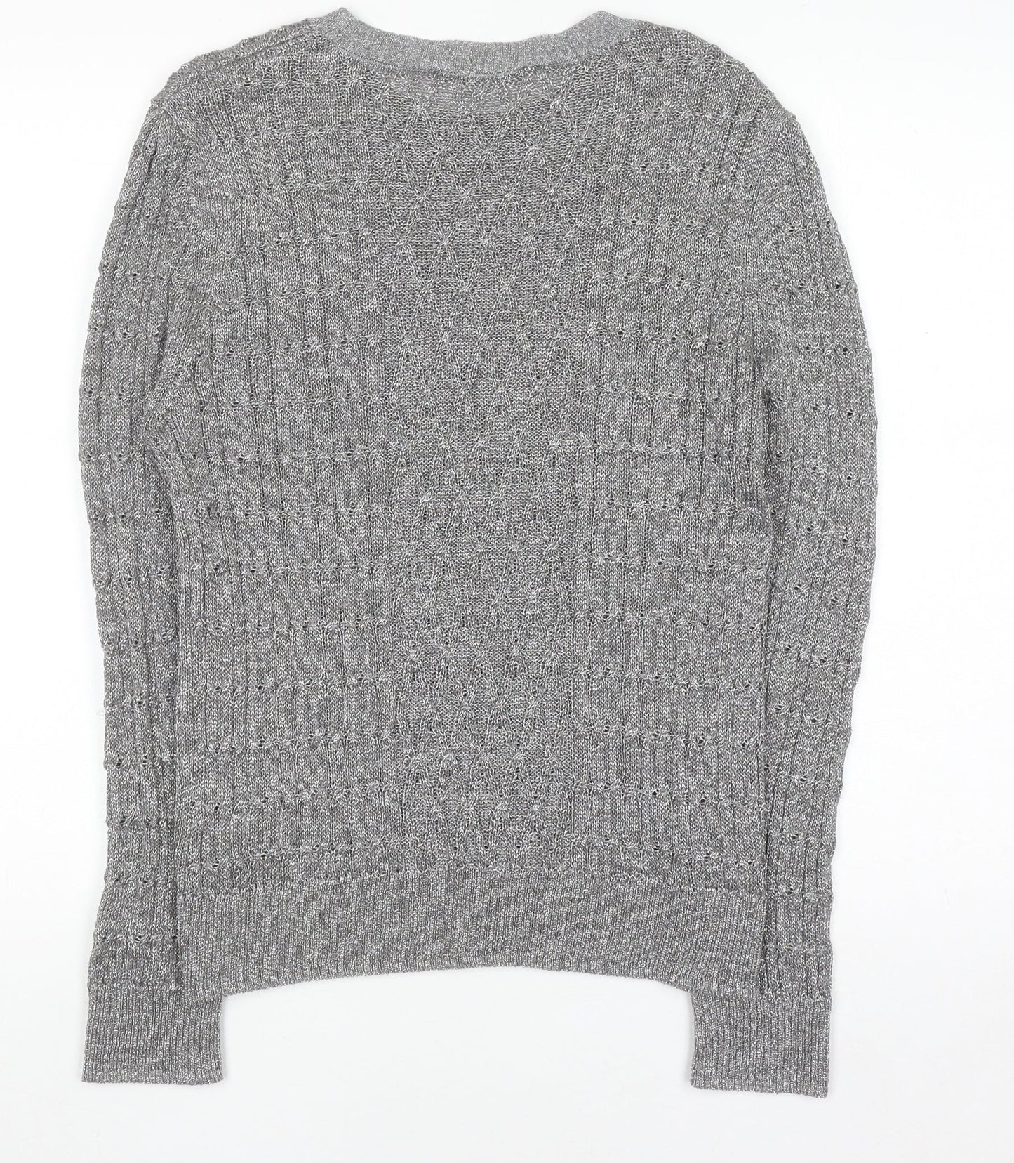 Marks and Spencer Women’s Silver Cable-Knit Pullover Jumper Size 18