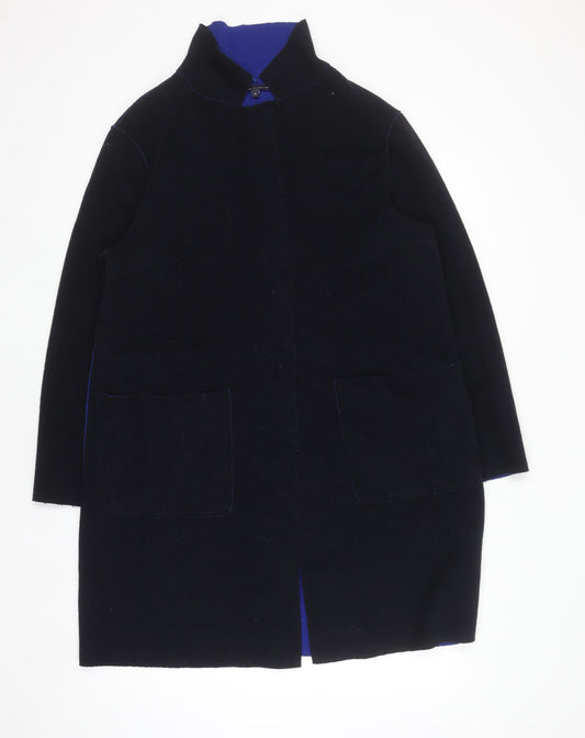 Marks and Spencer Women's Black Wool Blend Mid-Length Coat UK 14