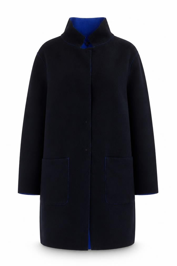 Marks & Spencer Women's Black Wool Blend Mid-Length Coat UK 14