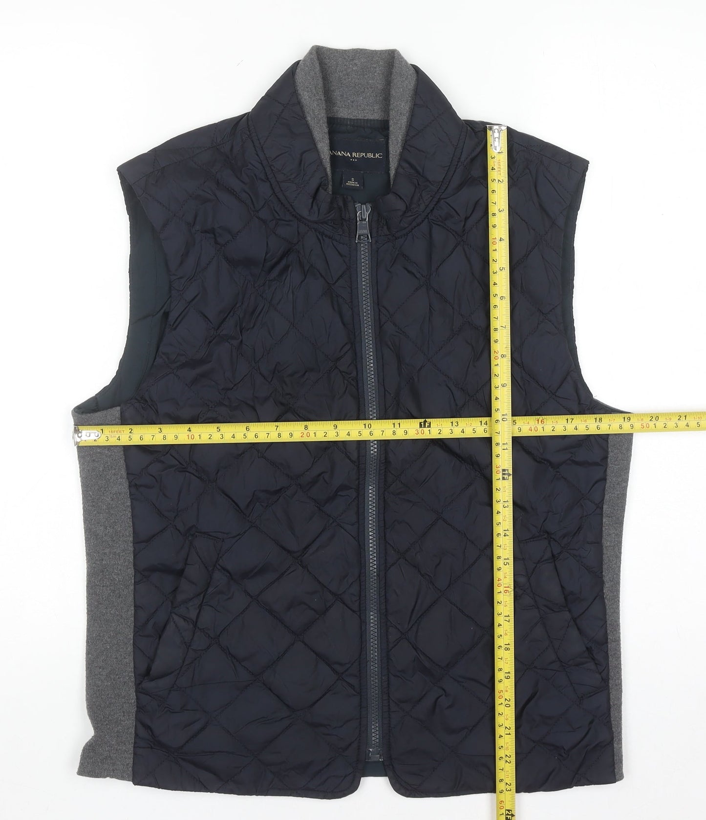 Banana Republic Men's Blue Quilted Waistcoat Size S Full Zip Nylon