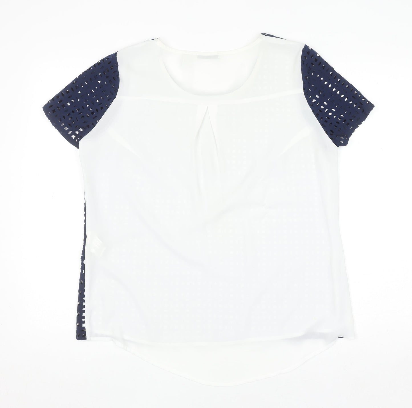 Punto Roma Women's Blue Cut Out Tunic Blouse Size 12