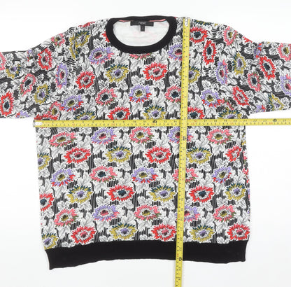 Next Womens Multicoloured Floral Crew Neck Knit Jumper L