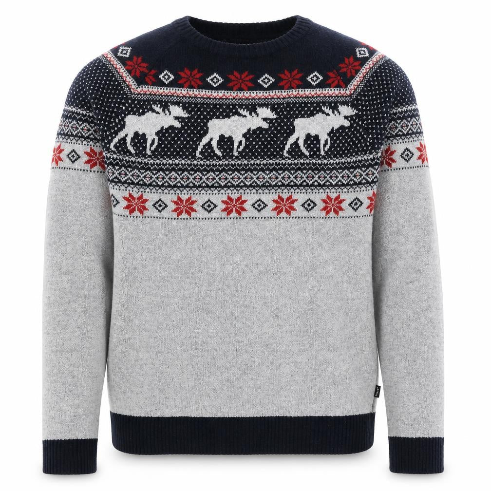 Fat Face Men's Grey Fair Isle Wool Blend Jumper Size M
