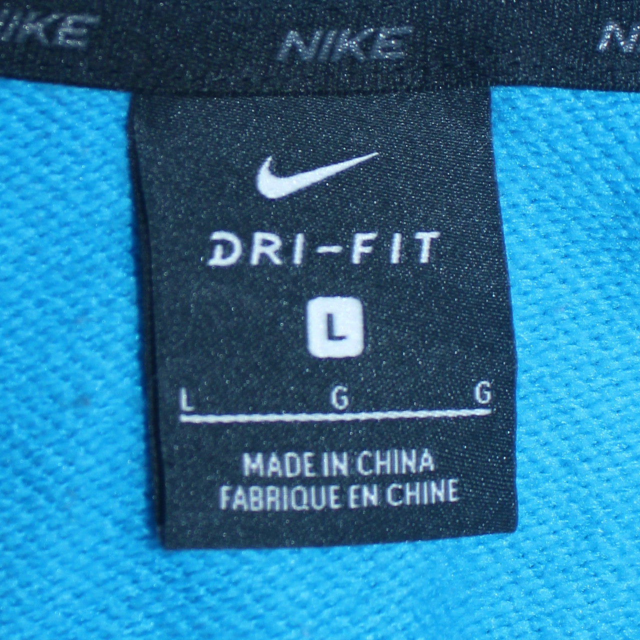 Nike Men Blue Dri-FIT Pullover Hoodie L Sports Logo Graphic