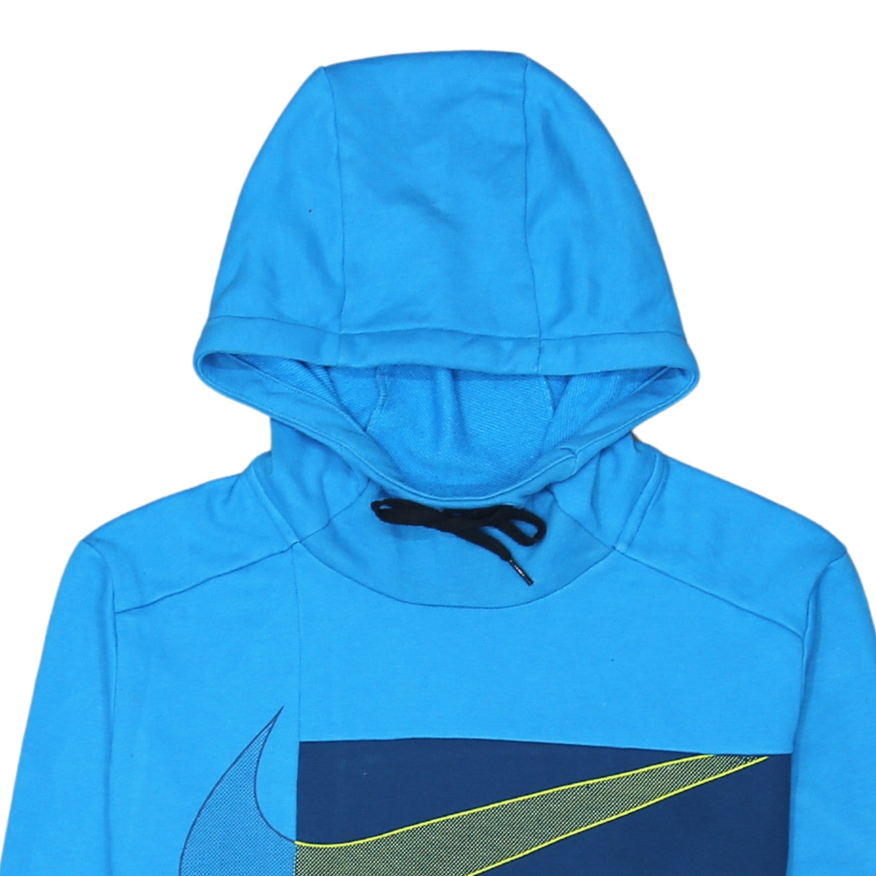 Nike Men Blue Dri-FIT Pullover Hoodie L Sports Logo Graphic