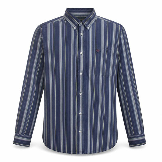 Timberland Men's Blue Striped Button-Up Long Sleeve Shirt L