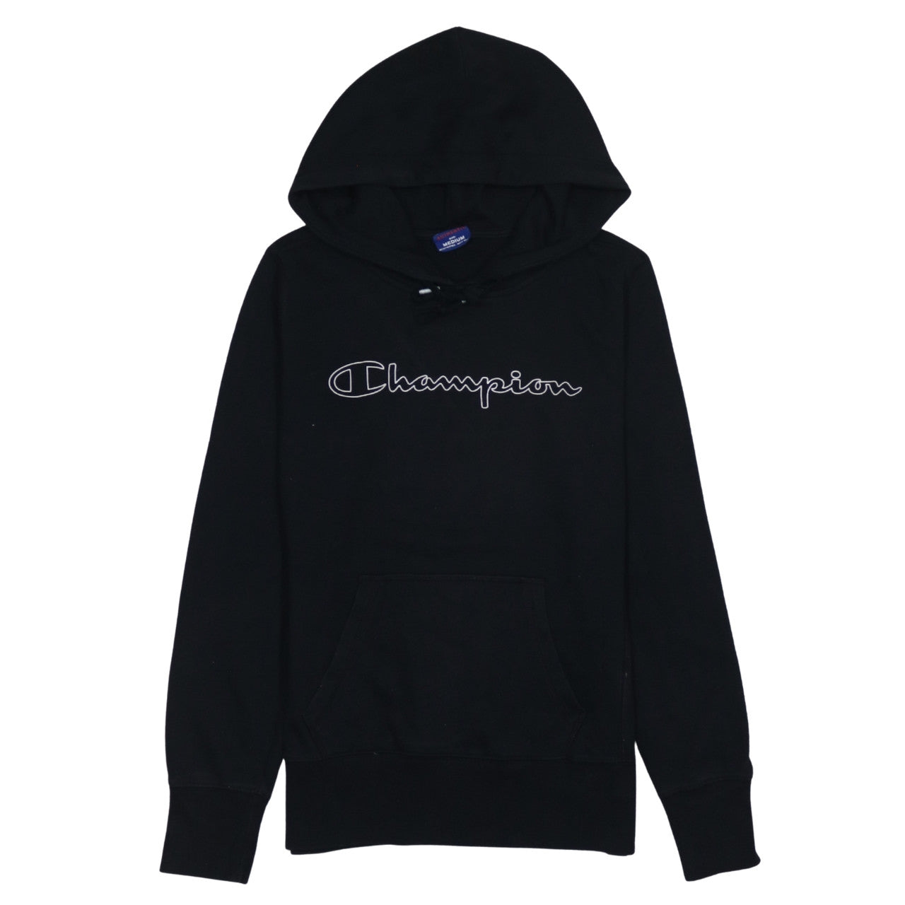 Champion Men's Black Medium Pullover Hoodie with Logo