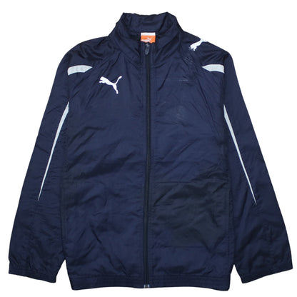 Additional front view of Puma boys’ blue full zip lightweight track jacket, size 14, years