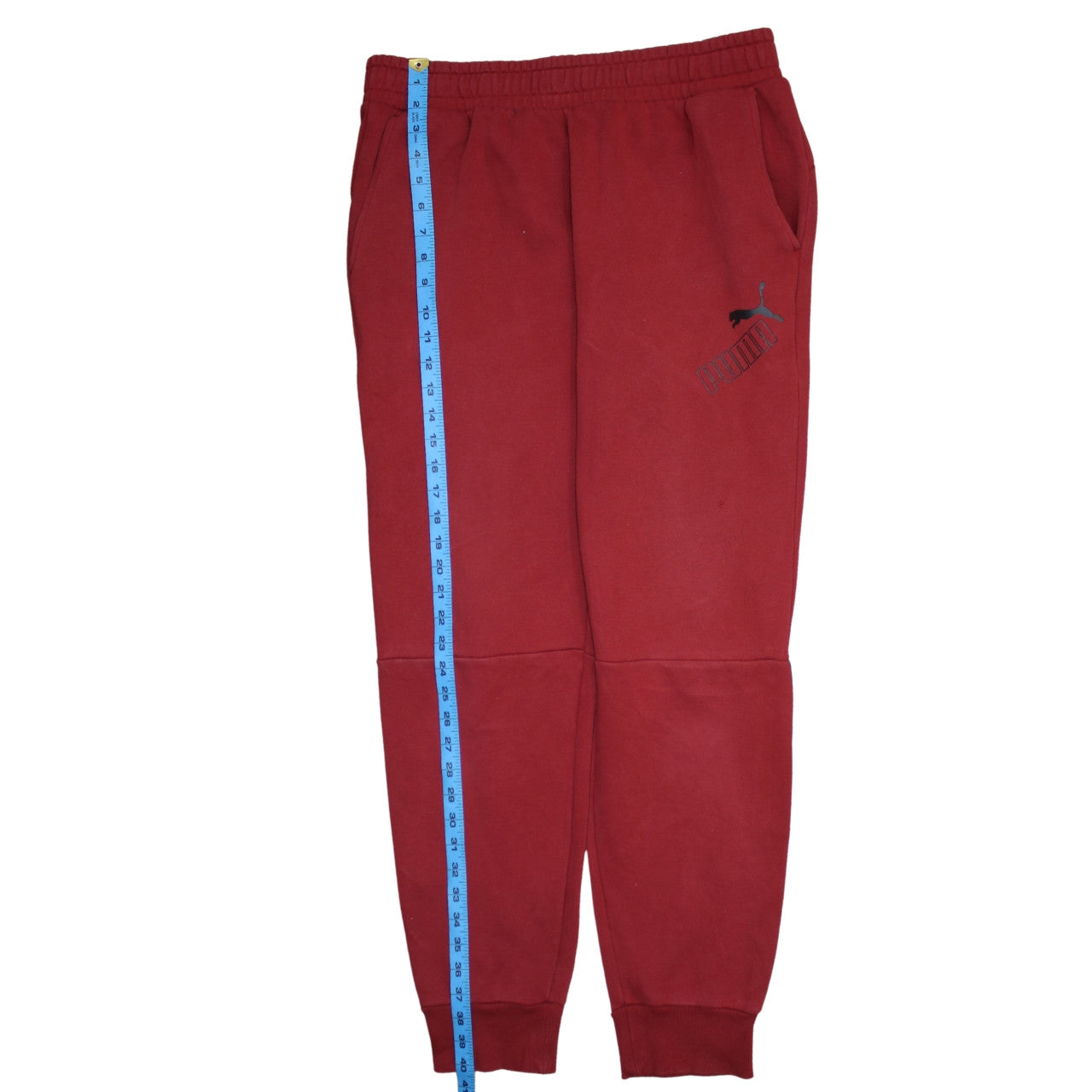 Puma Mens Red Jogger Sweatpants L Regular Fit Fleece Activewear Trousers