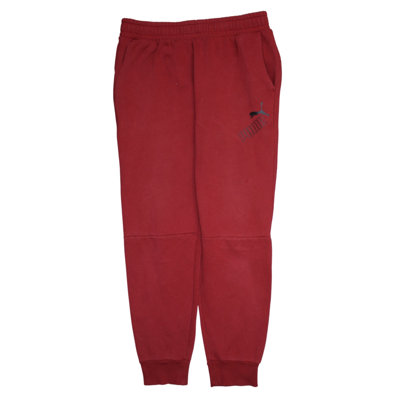 Puma Mens Red Jogger Sweatpants L Regular Fit Fleece Activewear Trousers