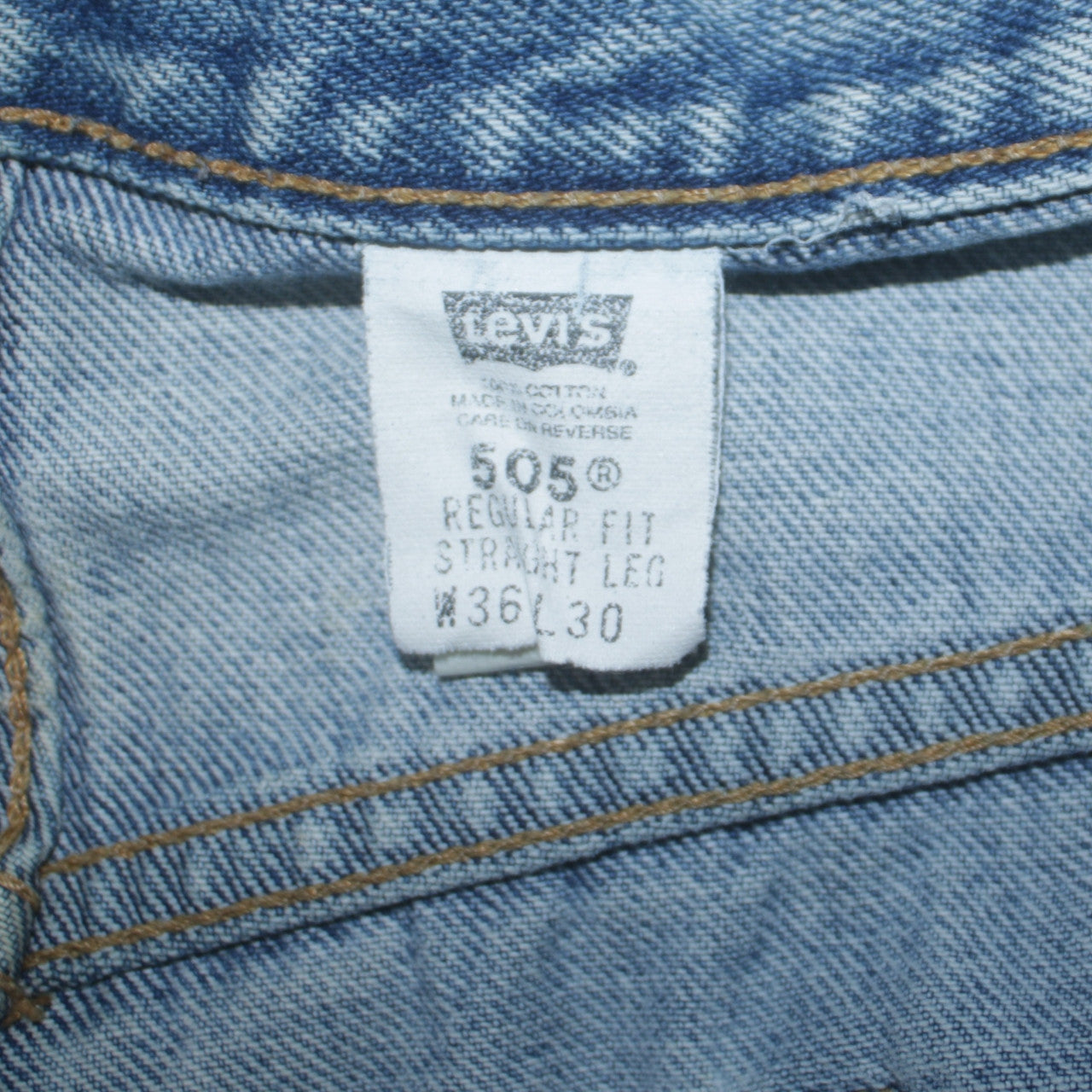 Levi's 505 Men's Blue 36x30 Regular Fit Straight Leg Denim Jeans