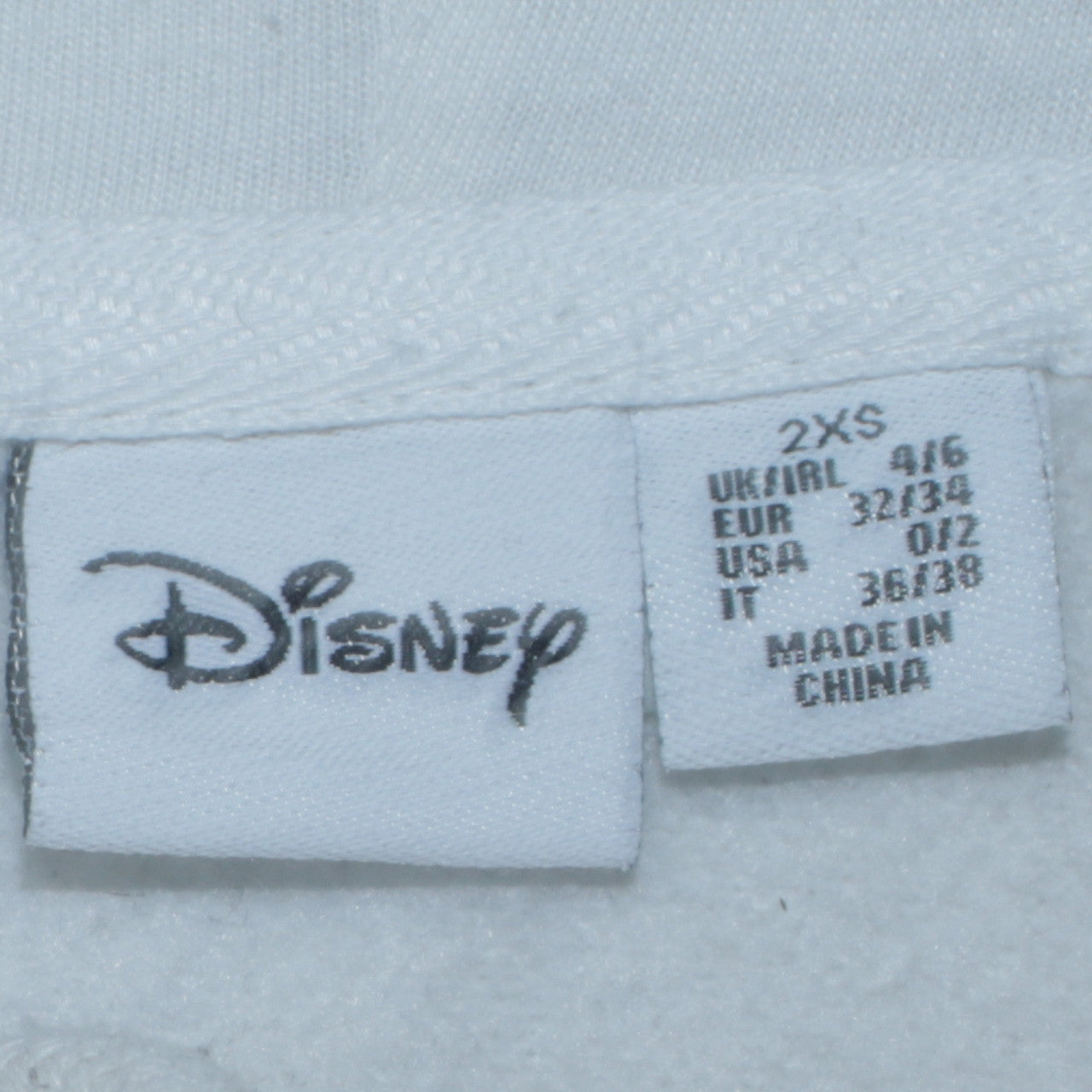 Disney Women’s White Stitch Hoodie 2XS Pullover Cotton Blend