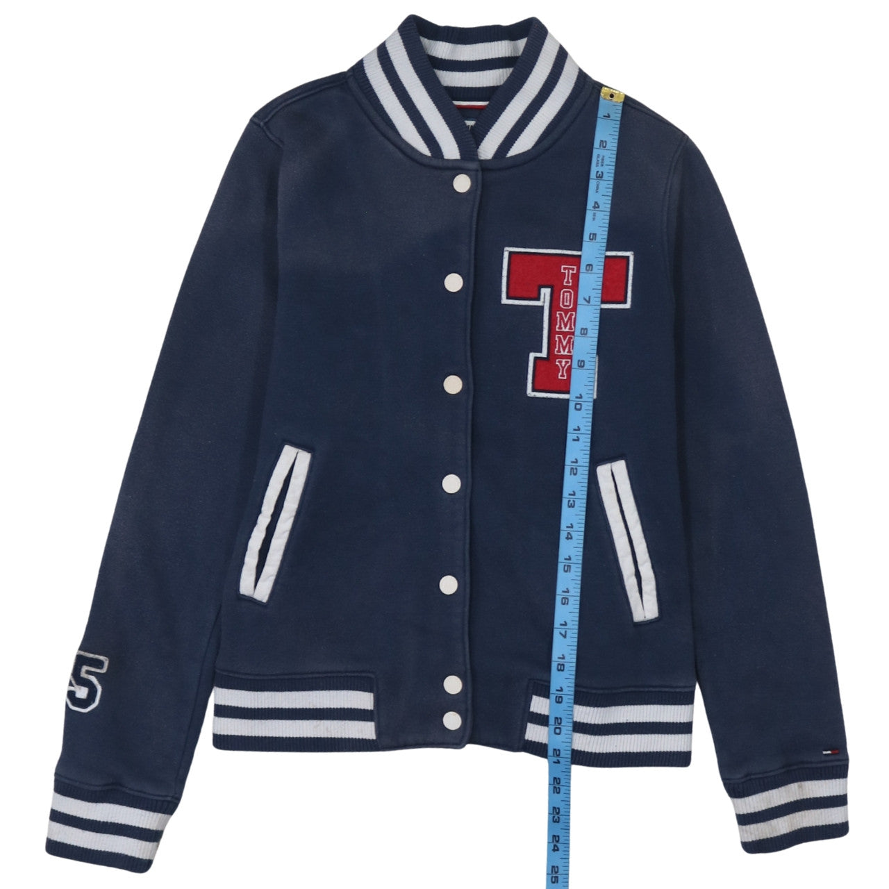 Tommy Jeans Men's Blue XS College Style Embroidered Varsity Sweatshirt