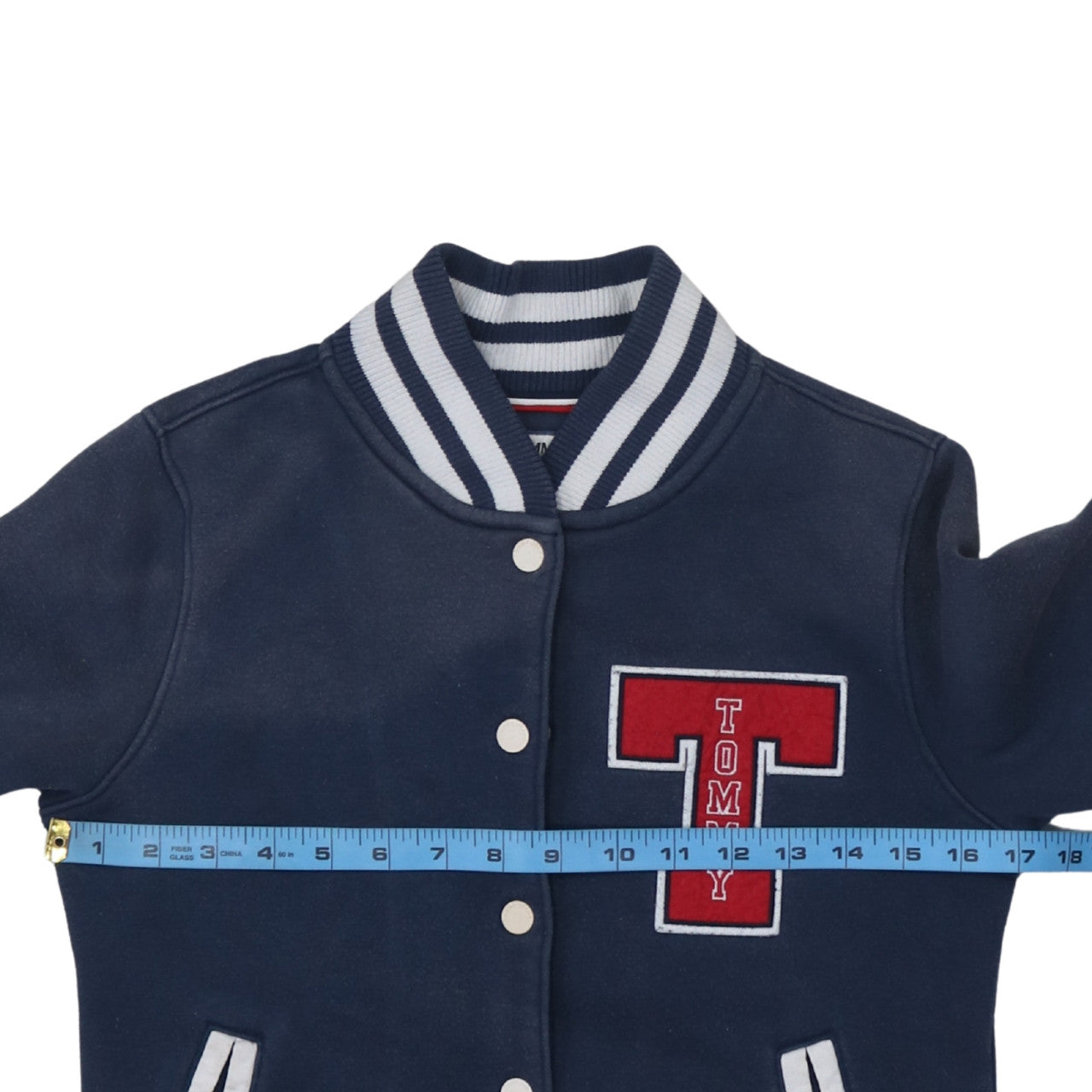 Tommy Jeans Men's Blue XS College Style Embroidered Varsity Sweatshirt