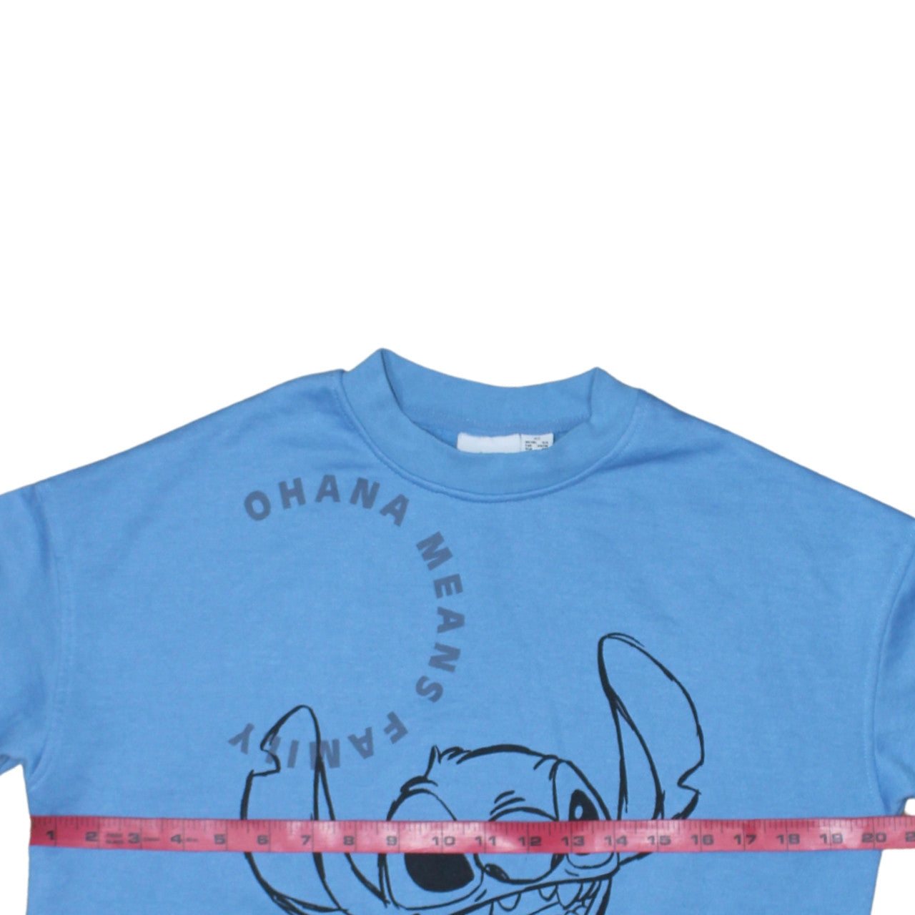 Disney Women Blue Stitch Crew Neck Pullover Sweatshirt XS