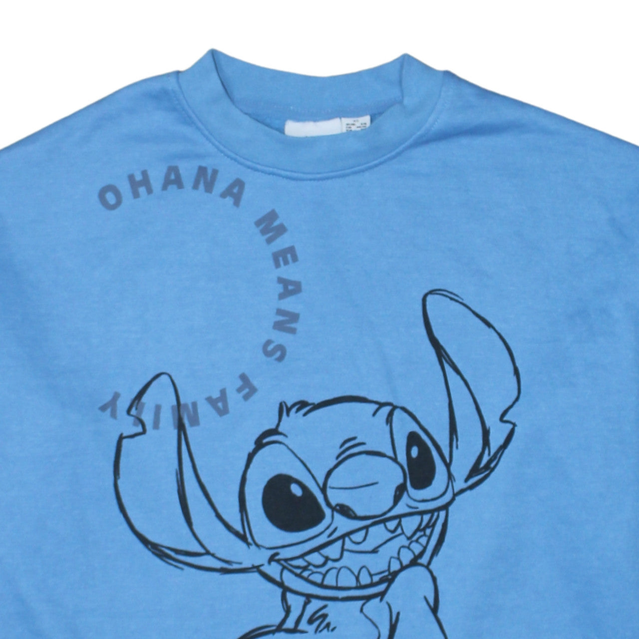 Disney Women Blue Stitch Crew Neck Pullover Sweatshirt XS