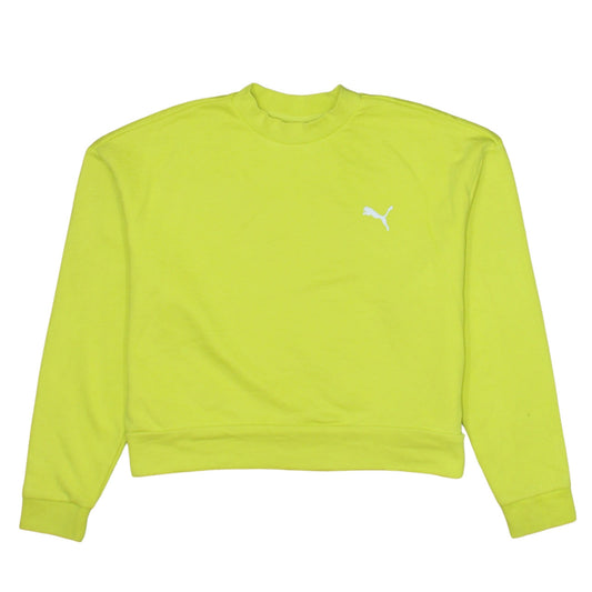 Puma Womens Yellow Crew Neck Pullover Sweatshirt XS