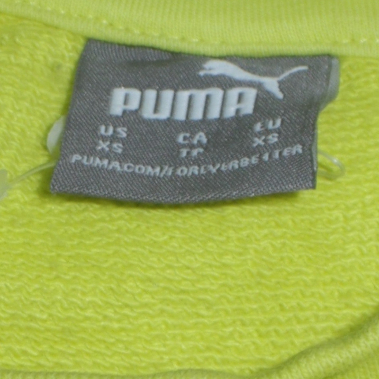 Puma Womens Yellow Crew Neck Pullover Sweatshirt XS