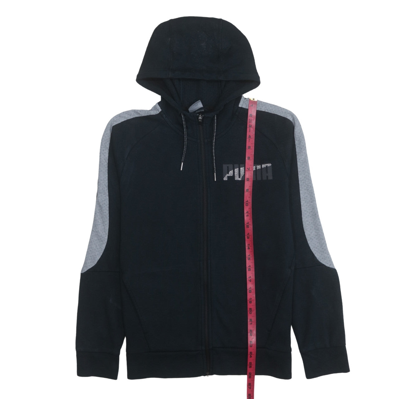 Puma Men’s Black Full Zip Hoodie M Sports Fleece Sweatshirt