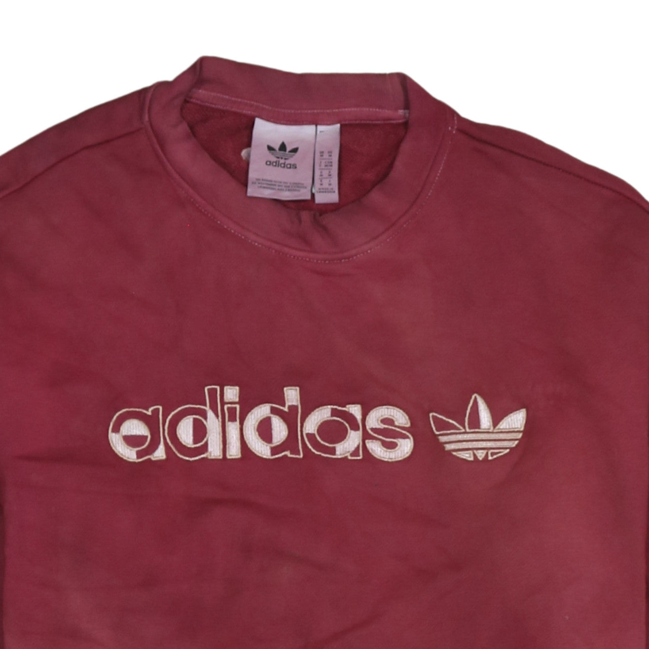 Adidas Mens Red Medium Sweatshirt Crew Neck Pullover Logo Sportswear