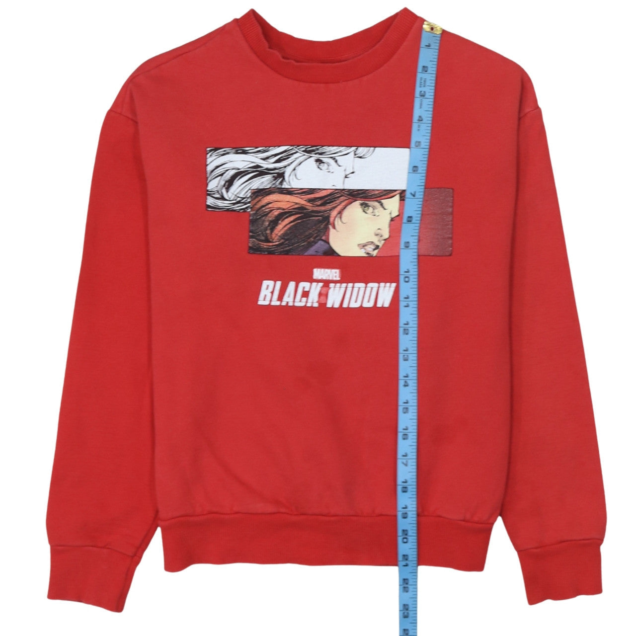 Primark Marvel Black Widow Red Sweatshirt Women 2XS Crew Neck Pullover