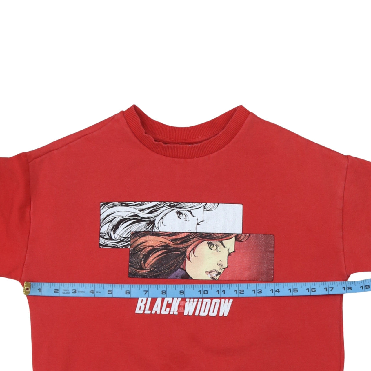 Primark Marvel Black Widow Red Sweatshirt Women 2XS Crew Neck Pullover